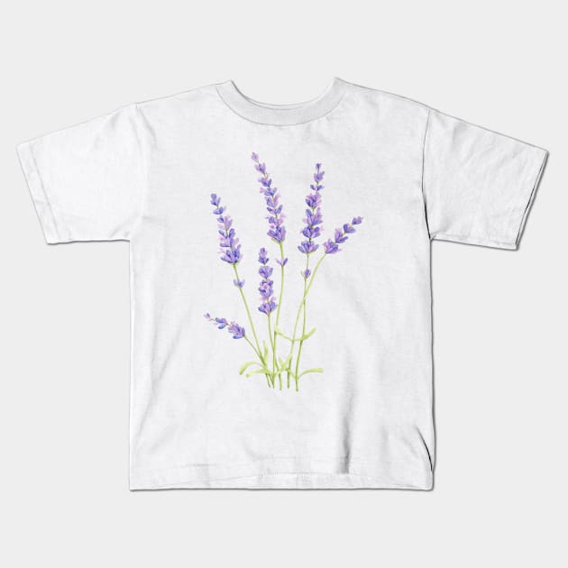 Lavender flower Kids T-Shirt by La Bemol